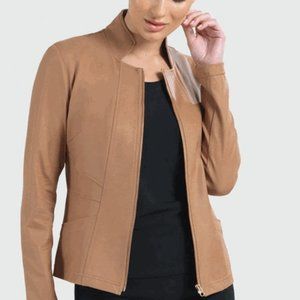 Liquid Leather Slit Pocket Jacket